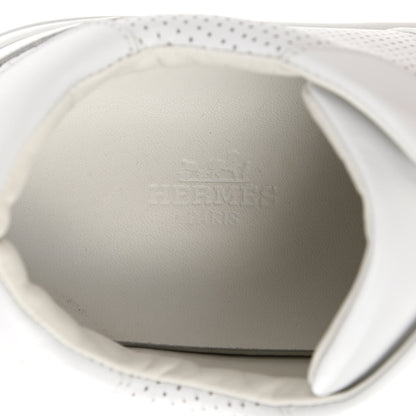 Hermes Calfskin Perforated Day Sneakers 36 White 7 of 12