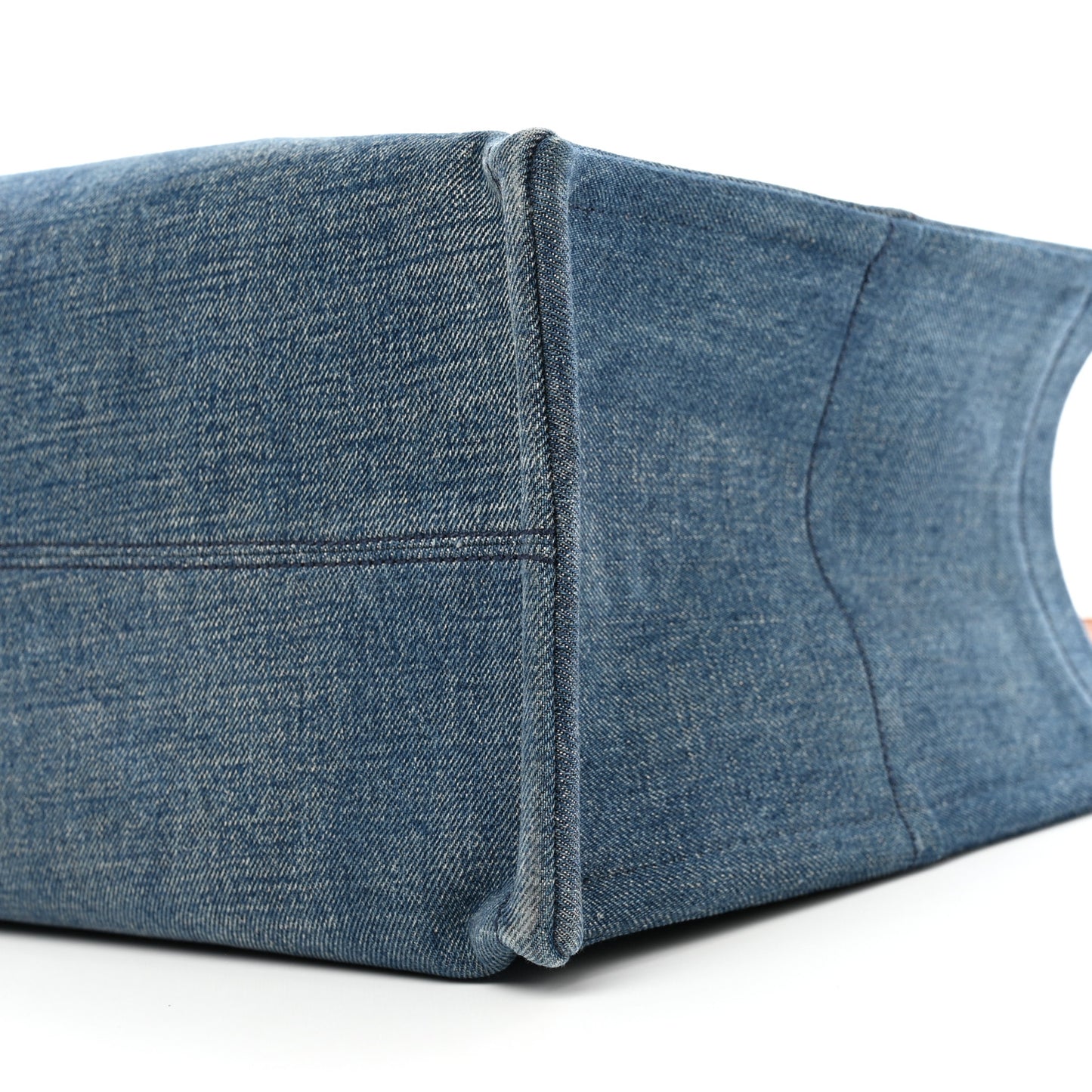 Denim Large Thais Cabas Navy Tan