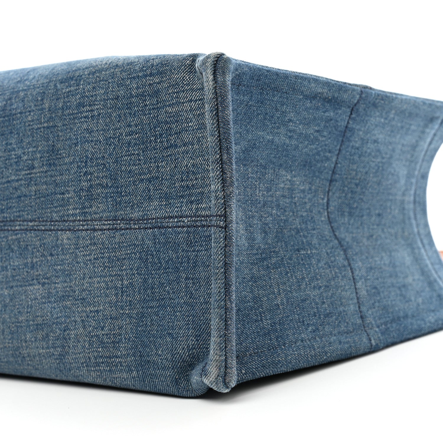 Celine Denim Large Thais Cabas Navy Tan 8 of 9