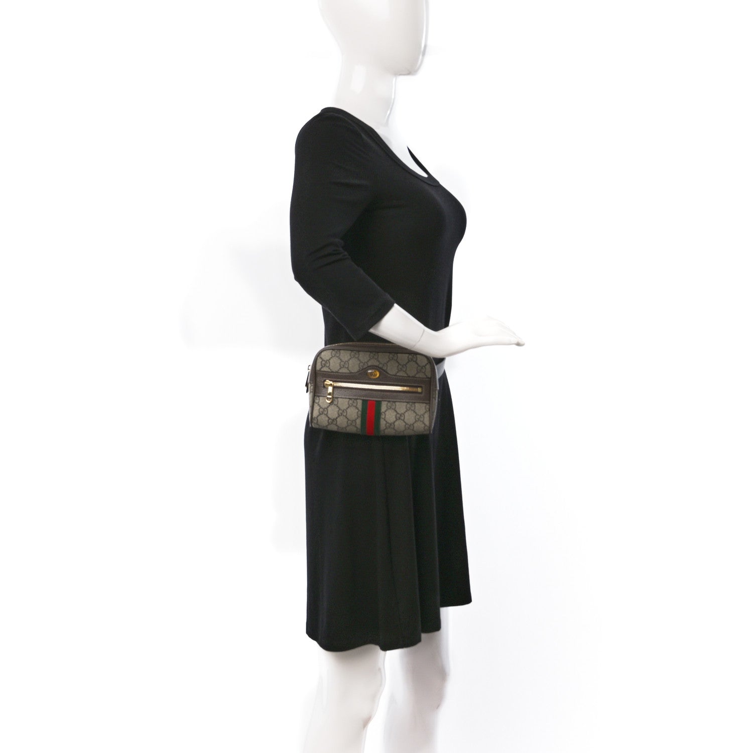 Gucci GG Supreme Monogram Web Small Ophidia Belt Bag 75 30 Dark Brown 2 of 10