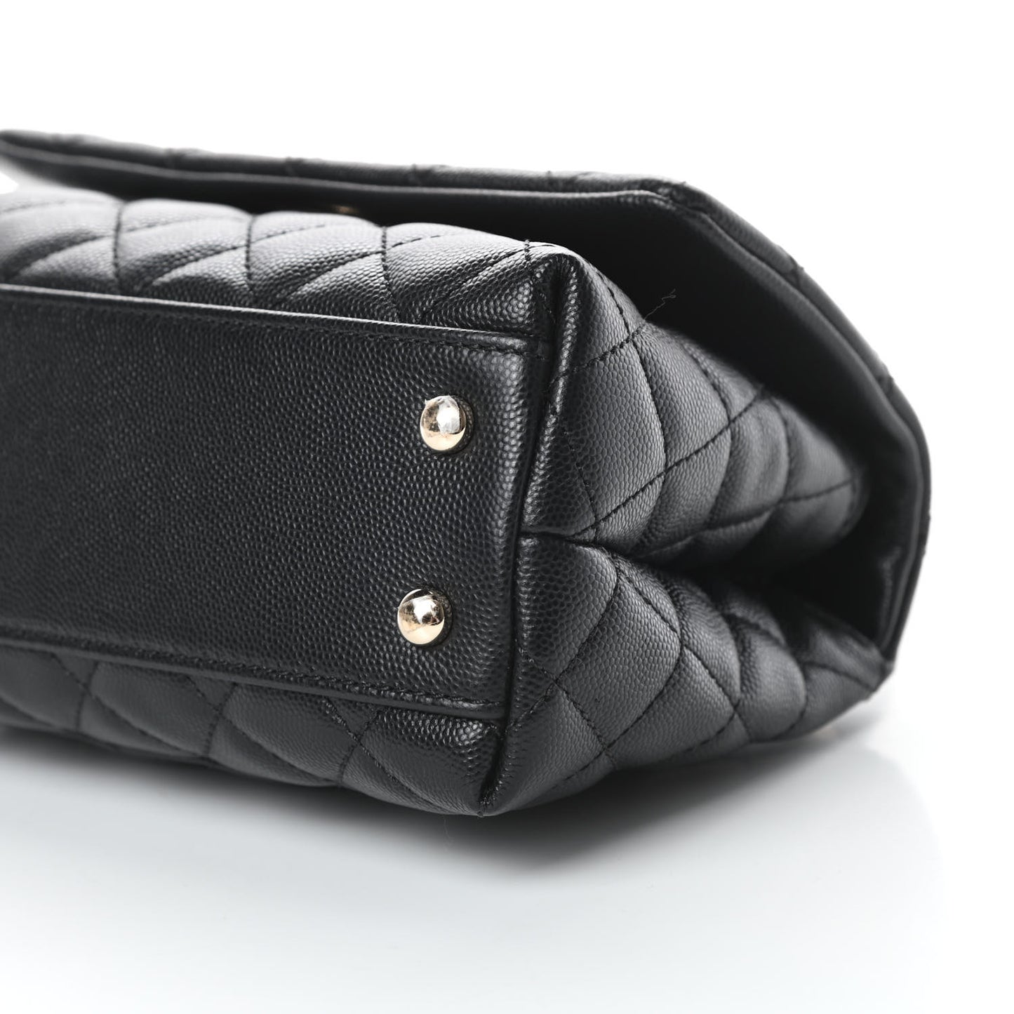 Caviar Quilted Mini Coco Handle Flap Black