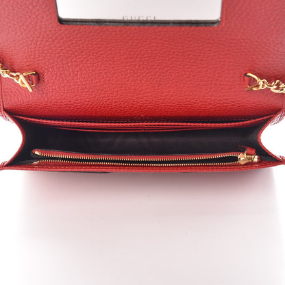 Gucci Dollar Calfskin Mini GG Marmont Chain Wallet Hibiscus Red 5 of 6