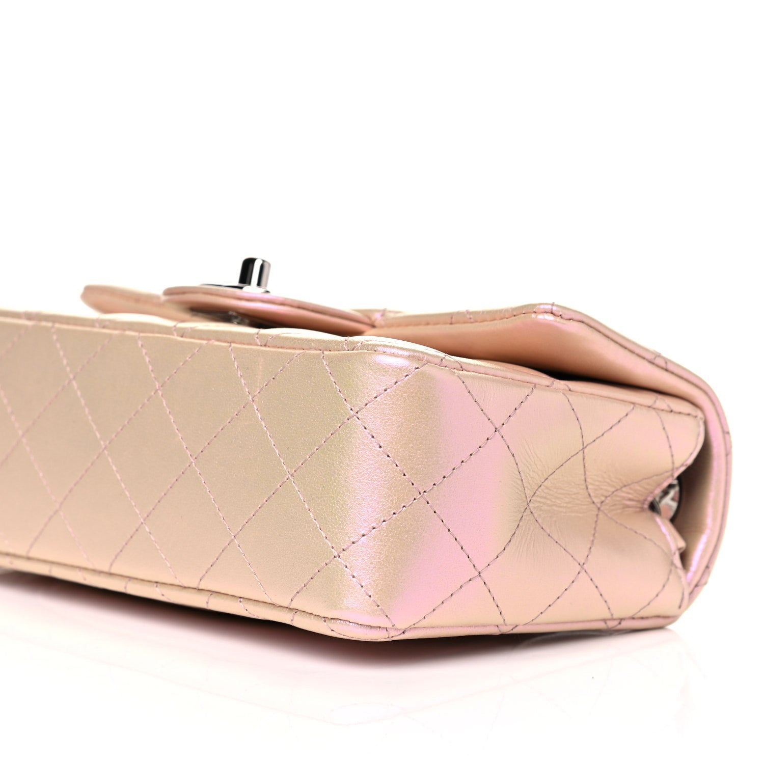 Chanel Iridescent Calfskin Quilted Mini Rectangular Flap Pink 10 of 12