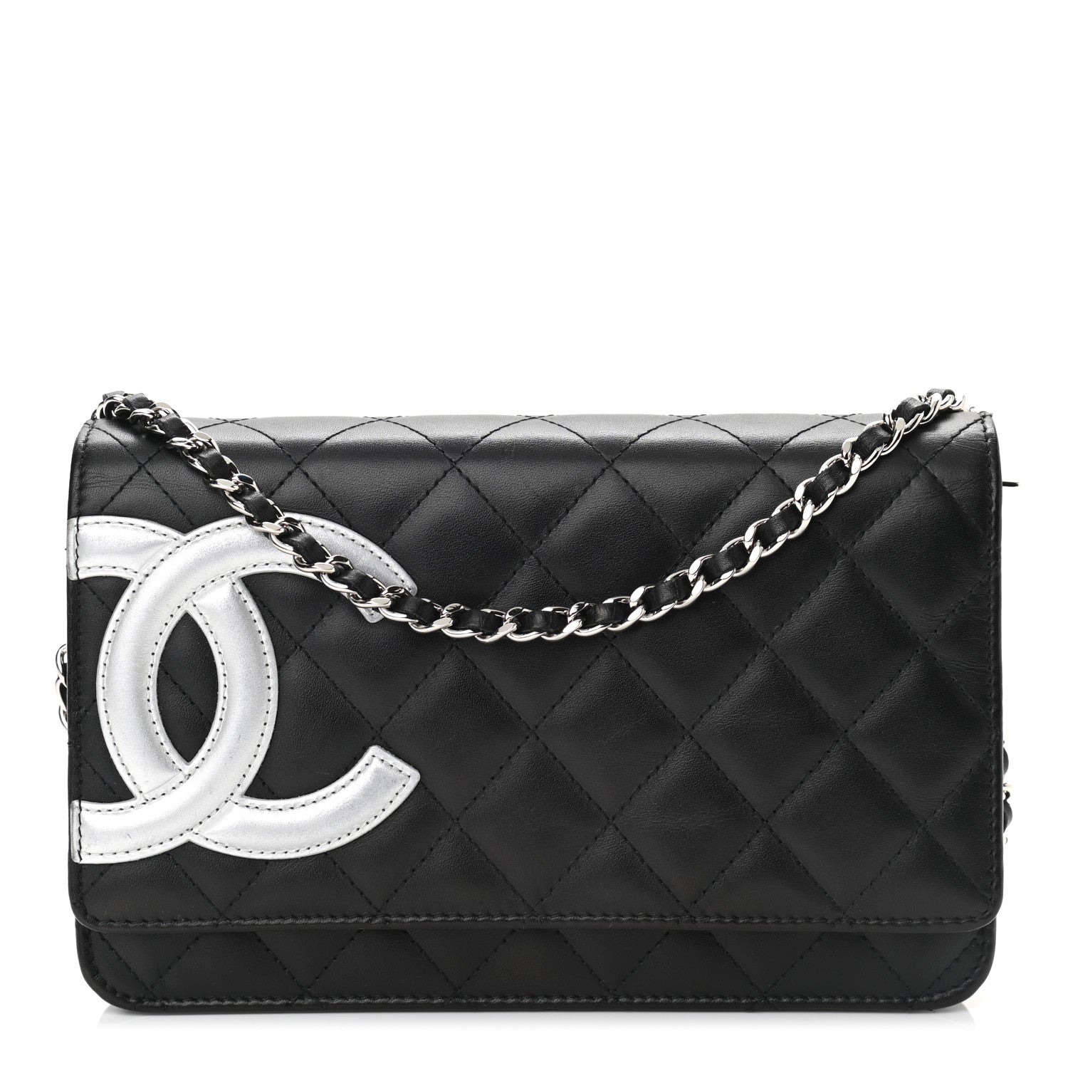 Chanel Calfskin Quilted Cambon Wallet On Chain WOC Black 1 of 12