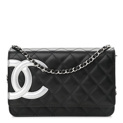 Chanel Calfskin Quilted Cambon Wallet On Chain WOC Black 1 of 12