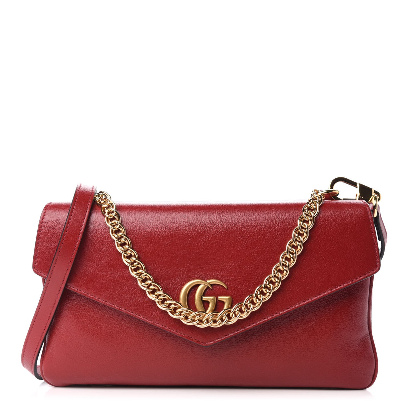 Calfskin Diagonal GG Medium Thiara Double Envelope Shoulder Bag Black Red