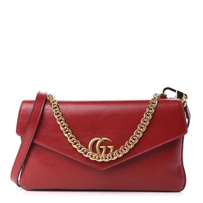 Gucci Calfskin Diagonal GG Medium Thiara Double Envelope Shoulder Bag Black Red 1 of 10