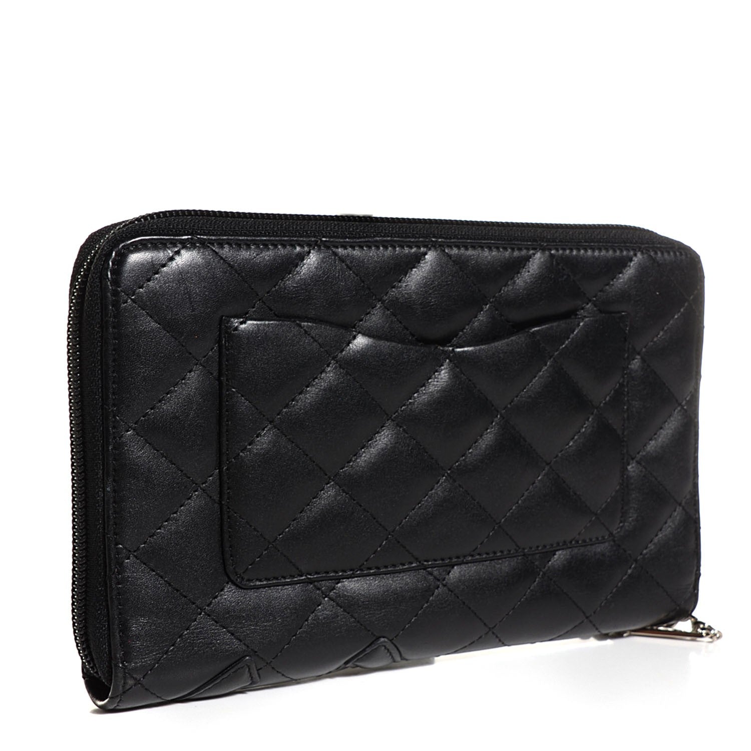 Chanel Calfskin Cambon Zip Around Organizer Wallet Black 3 of 8