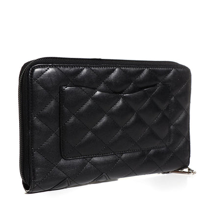 Chanel Calfskin Cambon Zip Around Organizer Wallet Black 3 of 8