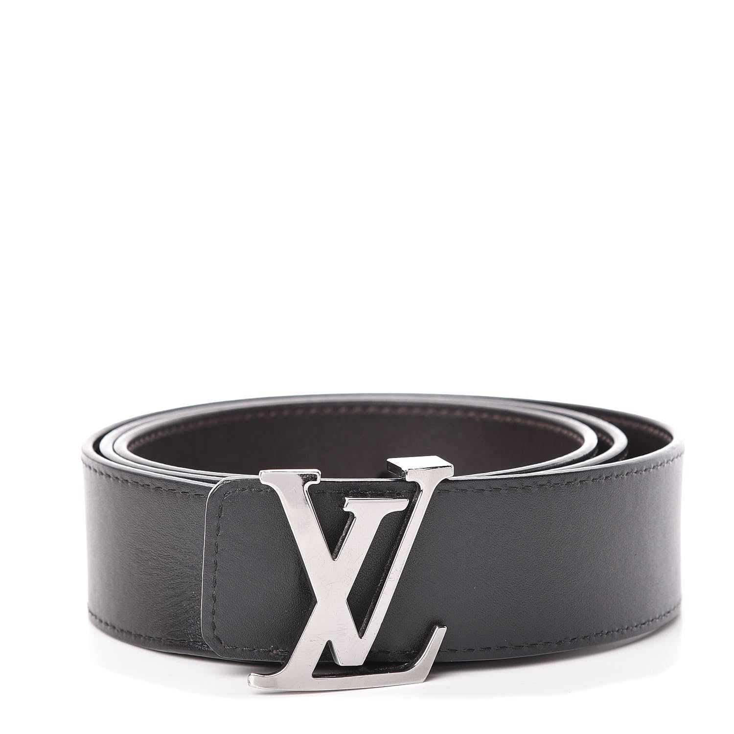 Louis Vuitton Calfskin 40mm LV Initiales Reversible Belt 100 40 Dark Brown Black 1 of 13