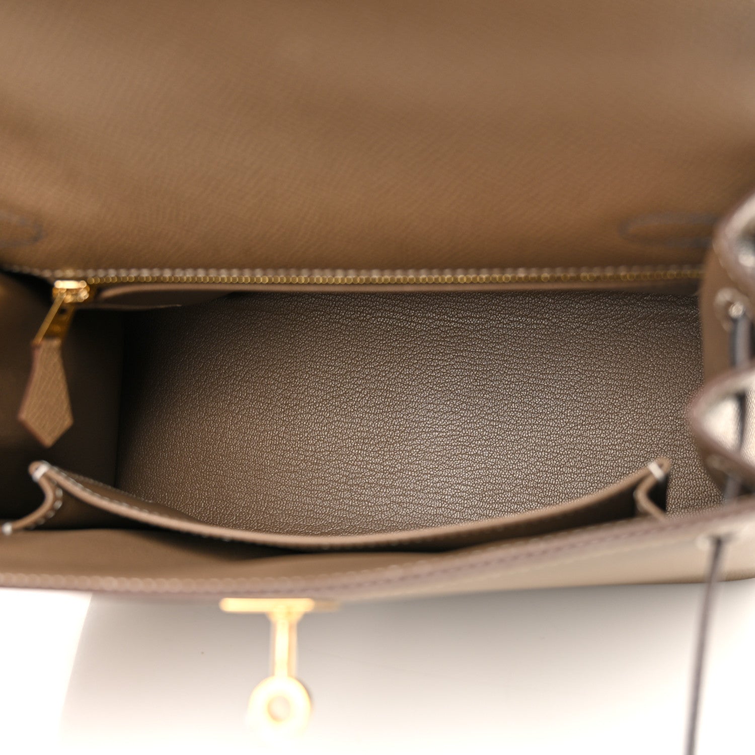 Hermes Epsom Tri-Color Kelly Sellier 25 Etoupe Ardoise Black 5 of 11