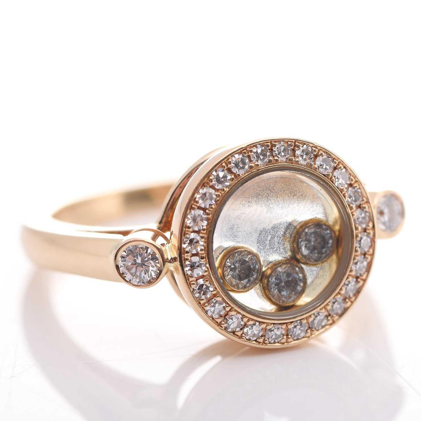 18K Yellow Gold Happy Diamonds Circle Ring 50 5.5