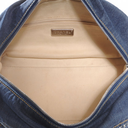 Chanel Denim Luxe Ligne Medium Bowler Blue 7 of 9