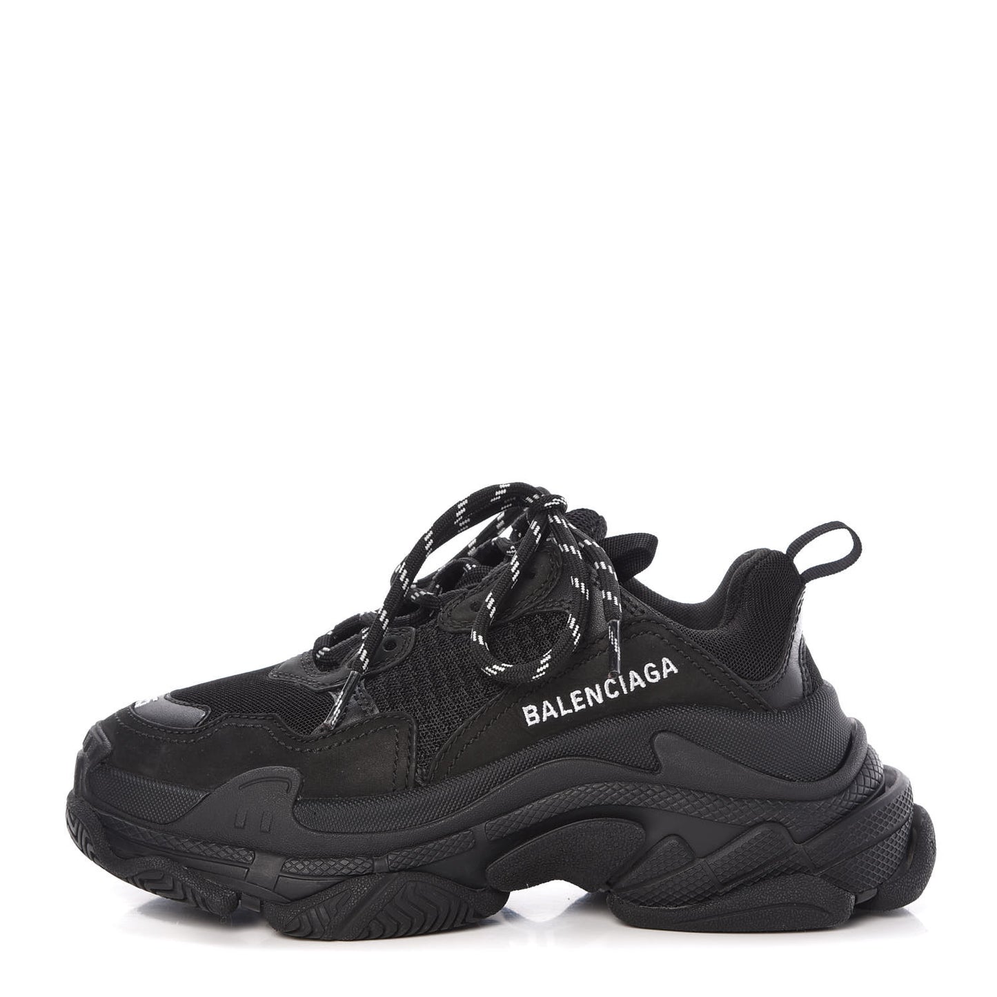 Fabric Mesh Womens Triple S Sneakers 35 Black