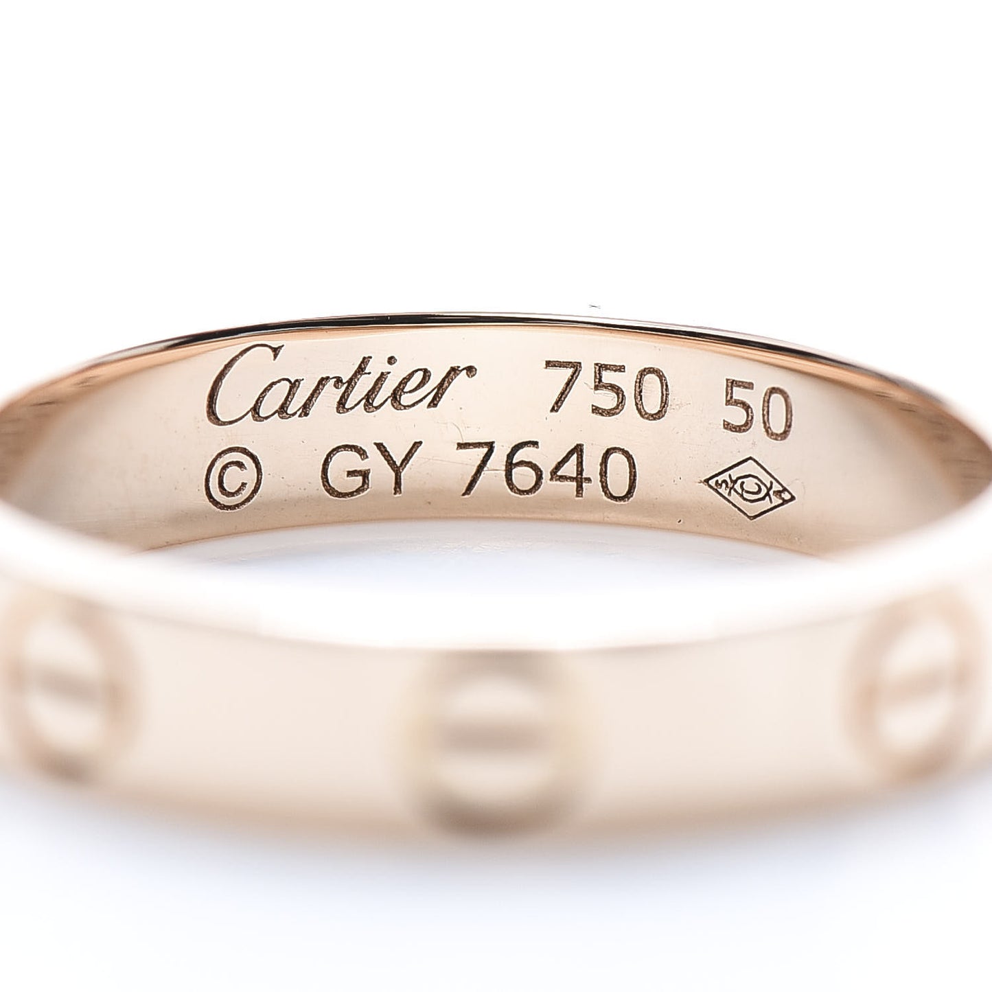 18K Pink Gold 3.5mm LOVE Wedding Band Ring 50 5.25