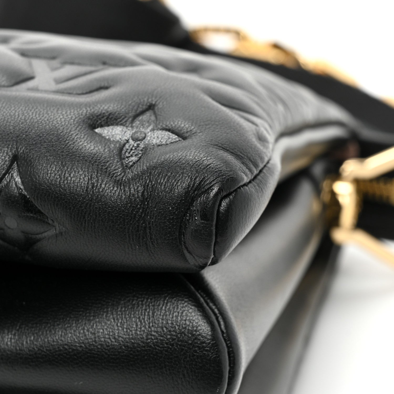 Louis Vuitton Lambskin Embossed Monogram Coussin PM Black 11 of 15