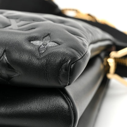 Louis Vuitton Lambskin Embossed Monogram Coussin PM Black 11 of 15