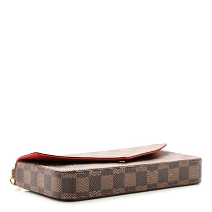 Louis Vuitton Damier Ebene Pochette Felicie Chain Wallet 5 of 12