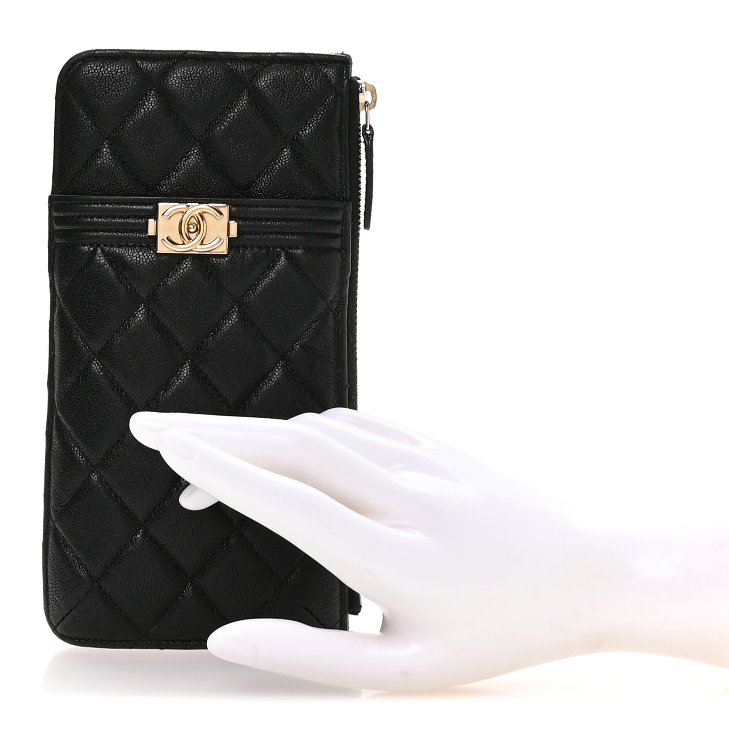 Caviar Quilted Boy iPhone Pouch Black
