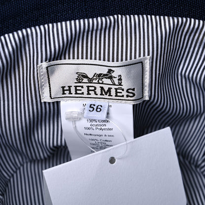 Hermes Cotton Canvas Eden Bucket Hat 56 Marine 7 of 8