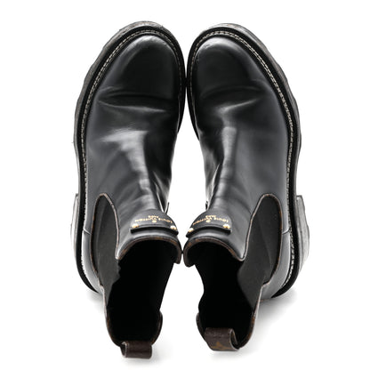 Louis Vuitton Calfskin Monogram Beaubourg Ankle Boots 38 Black 2 of 11