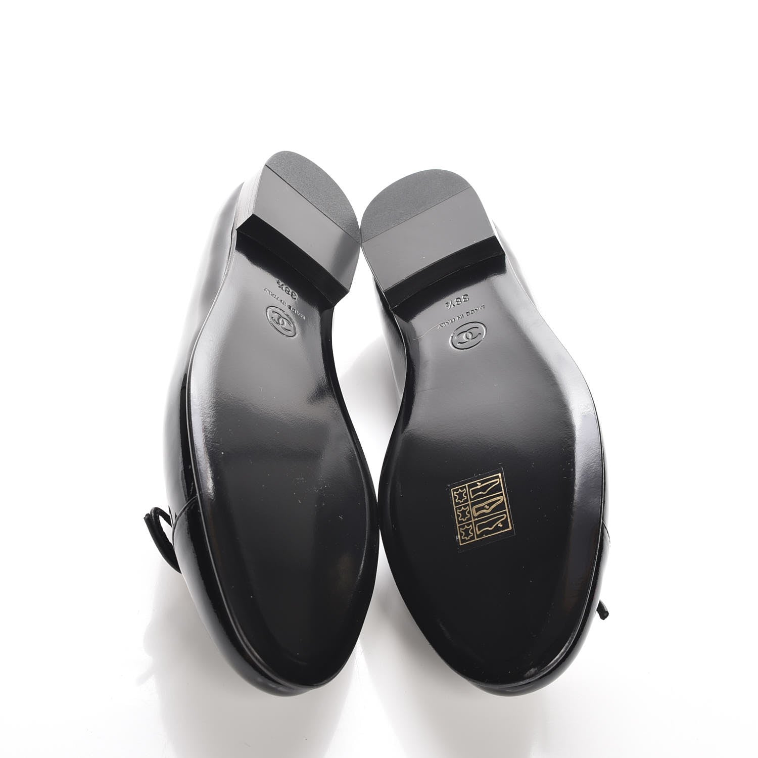 Chanel Patent CC Cap Toe Ballerina Flats 38.5 Black 5 of 9