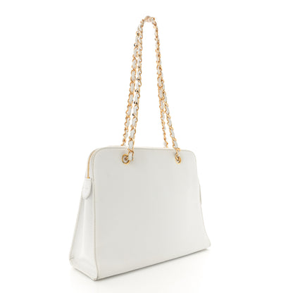 Chanel Caviar CC Shoulder Bag White 3 of 17