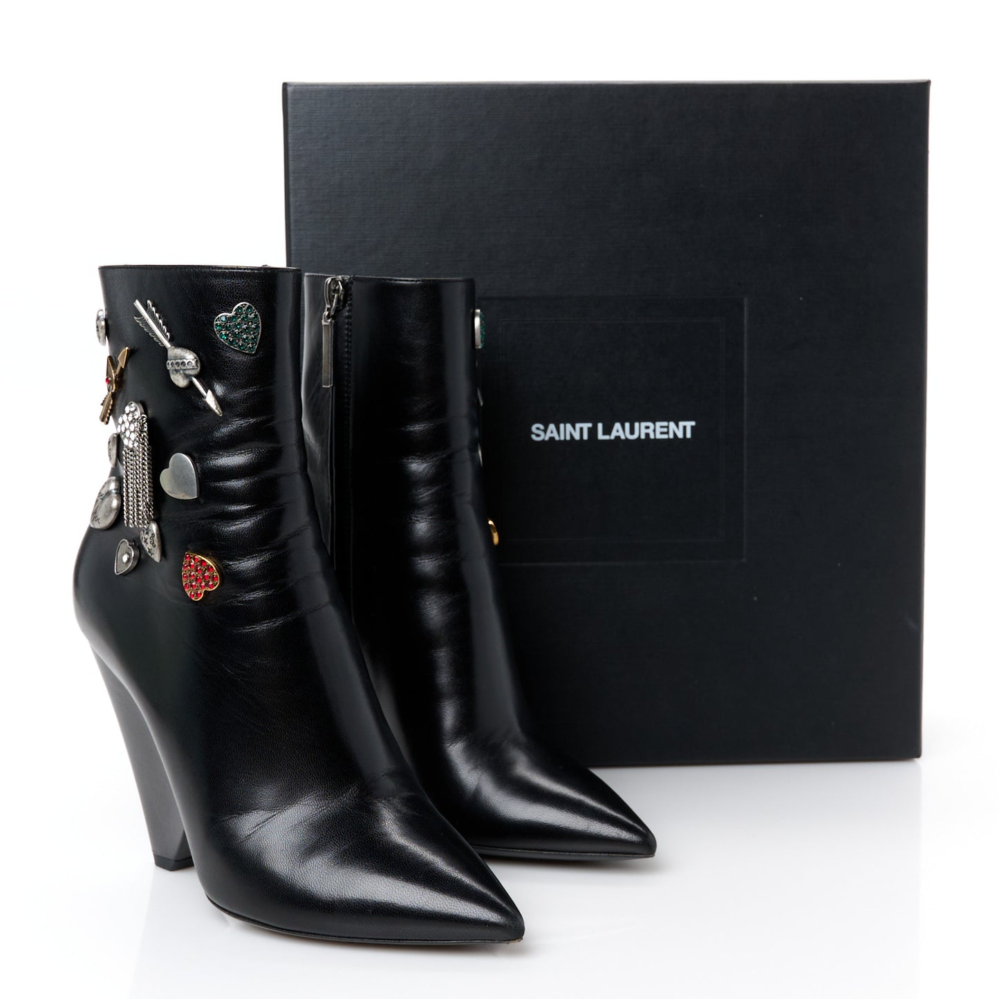 Lambskin Niki 105 Pin Booties 36 Black
