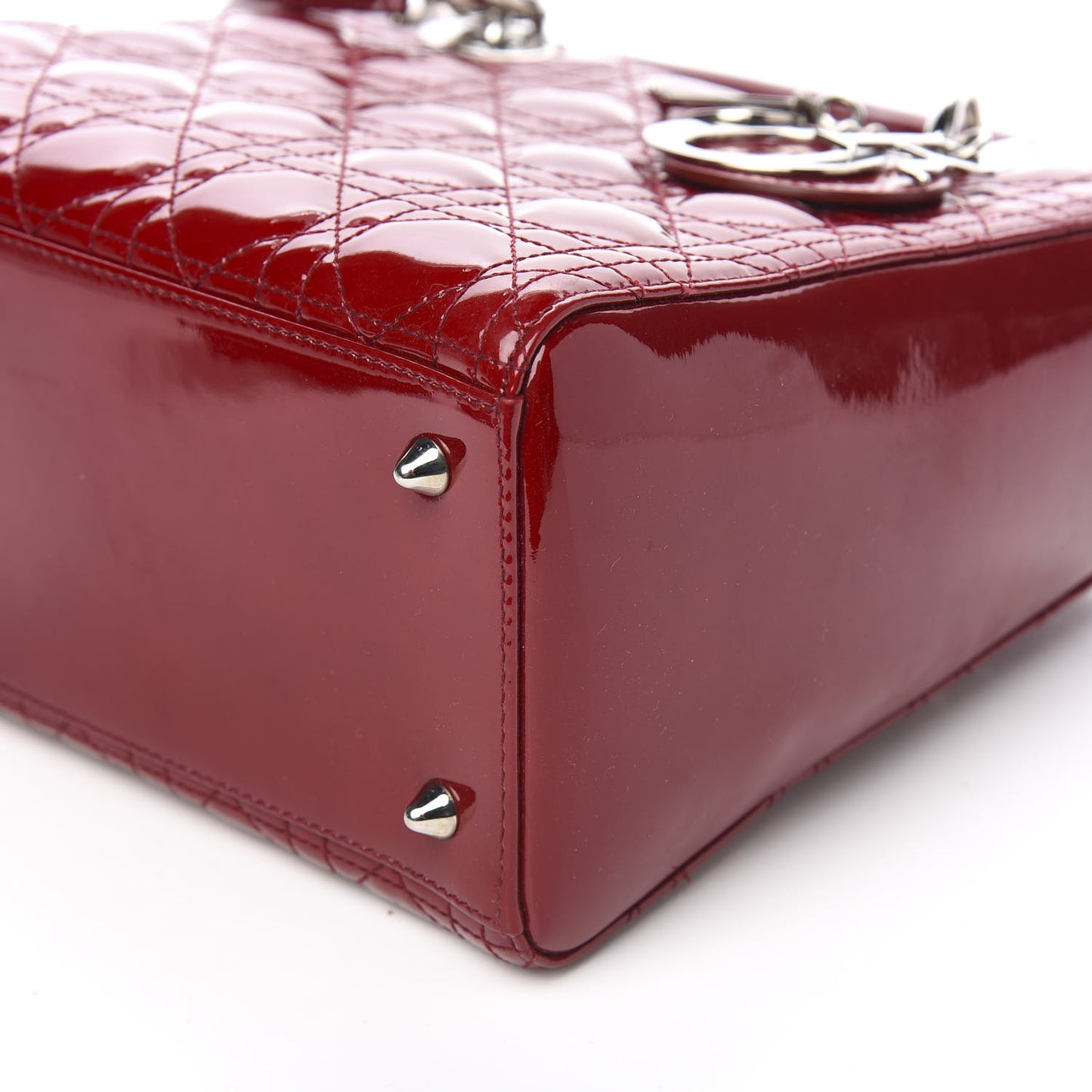 Patent Cannage Medium Lady Dior Red