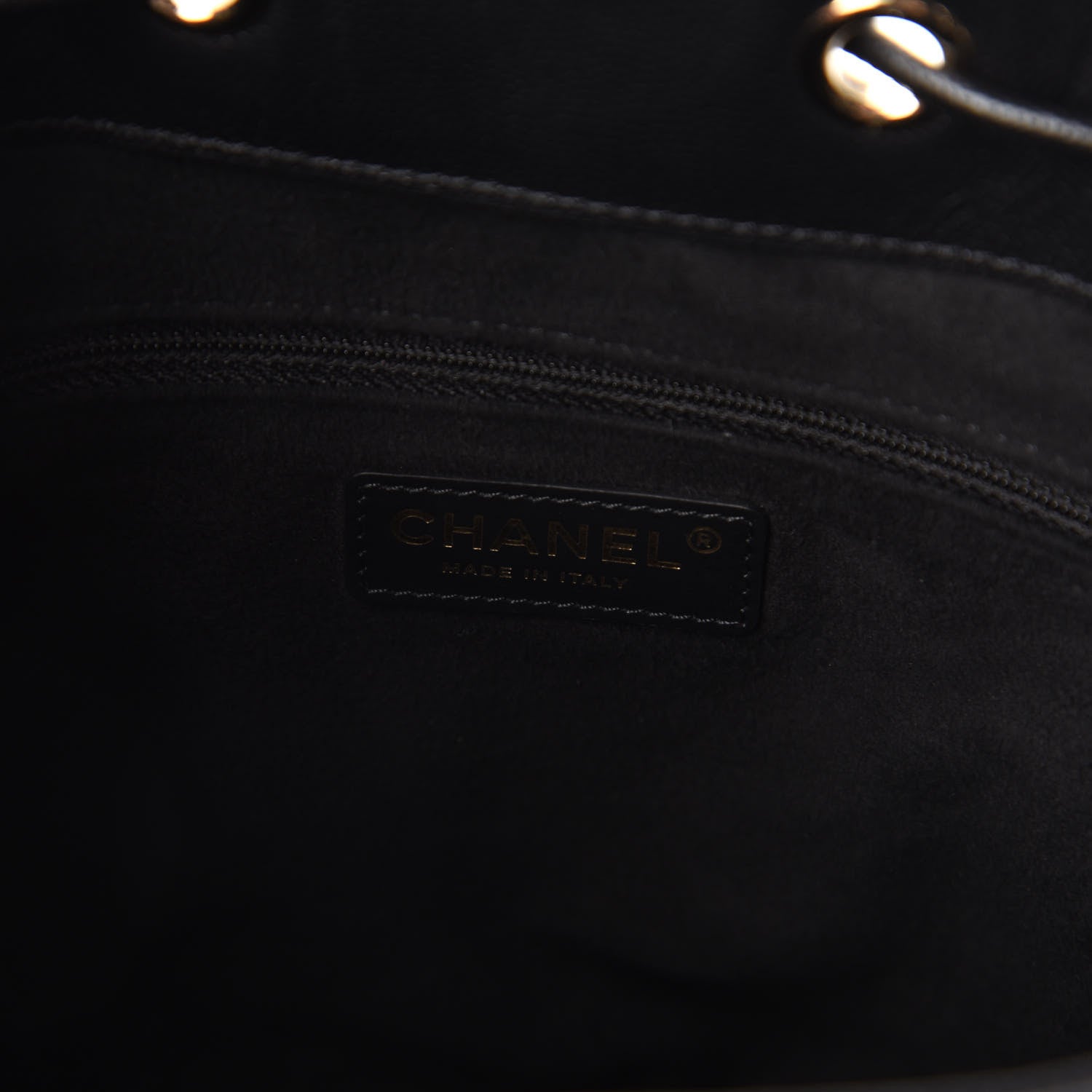Chanel Caviar Deauville Drawstring Bucket Bag Black 8 of 10