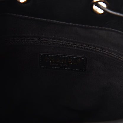 Chanel Caviar Deauville Drawstring Bucket Bag Black 8 of 10