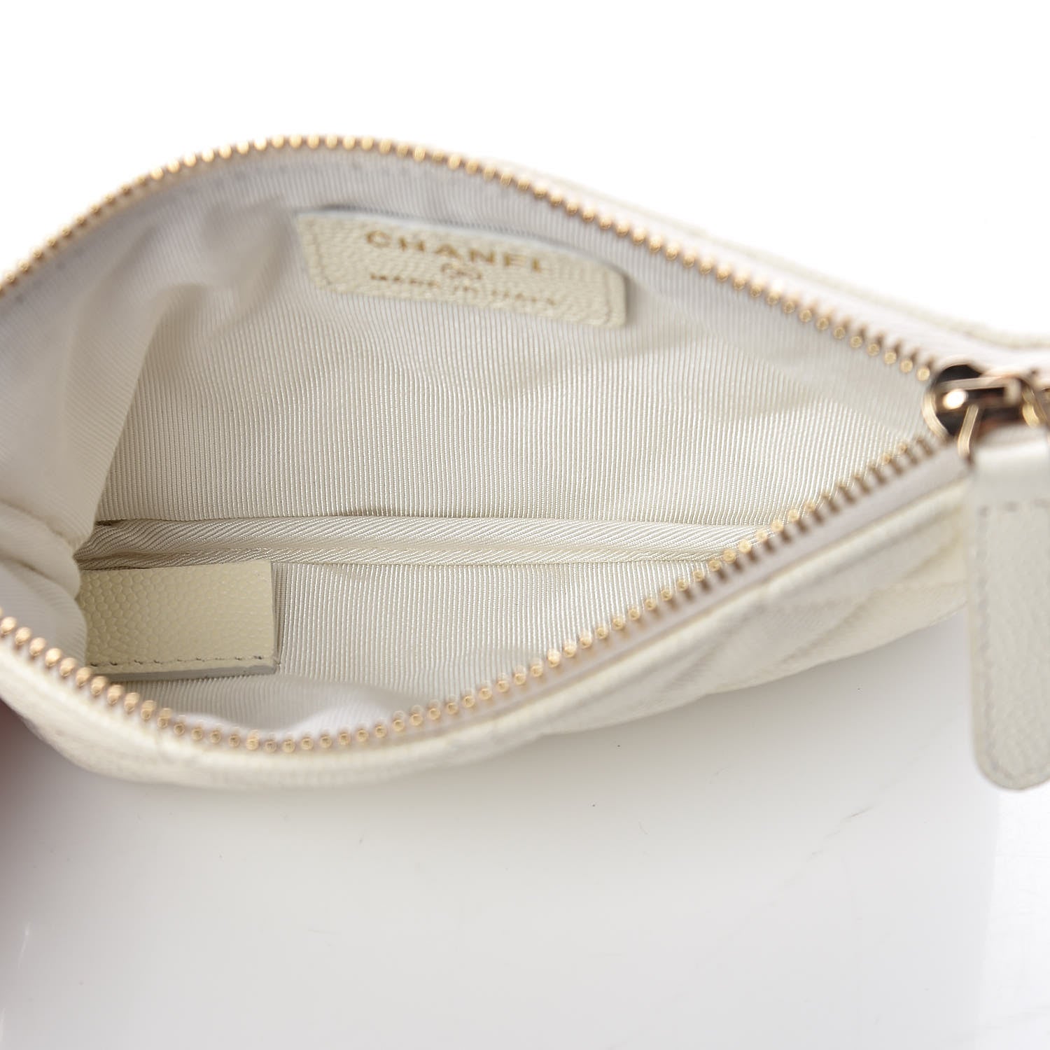 Chanel Caviar Quilted Small Cosmetic Case White 5 of 8