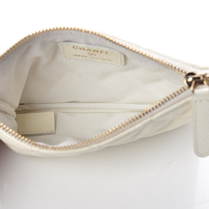 Chanel Caviar Quilted Small Cosmetic Case White 5 of 8