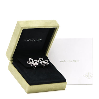 Van Cleef & Arpels 18K White Gold Diamond Flowerlace Earrings 5 of 5