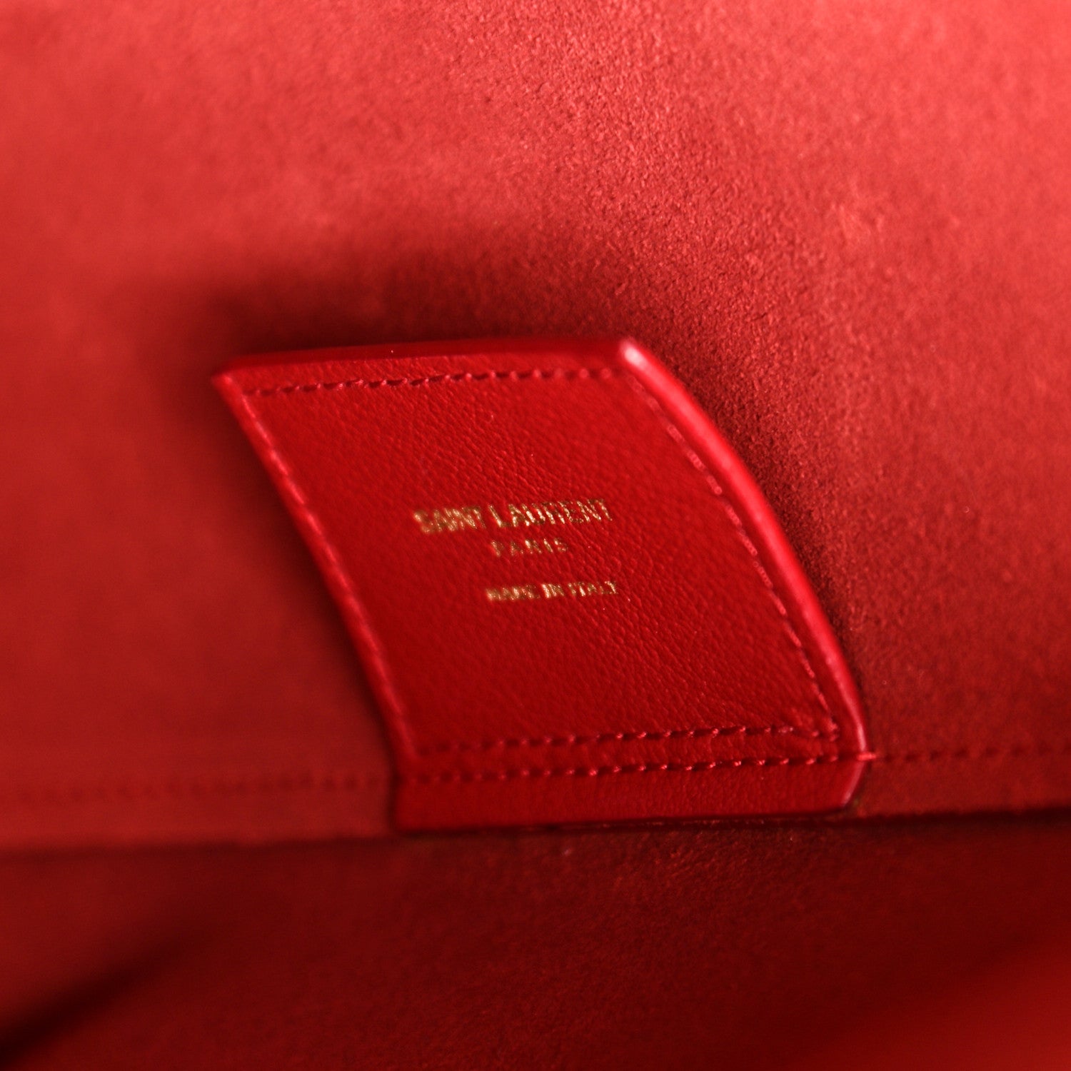 Saint Laurent Calfskin Large Shopping Tote Rouge Eros 6 of 16