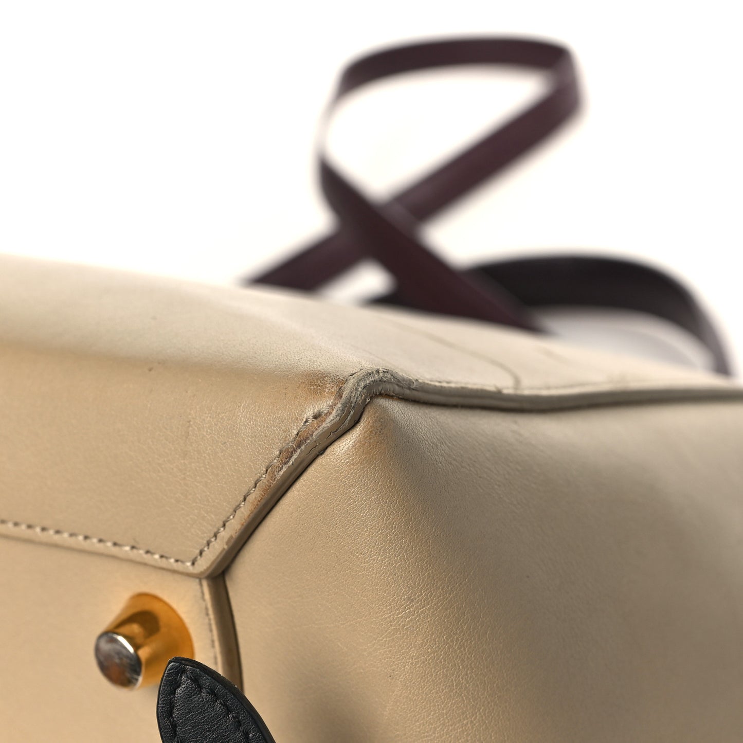 Smooth Calfskin Mini Tri-Color Belt Bag Beige Burgundy