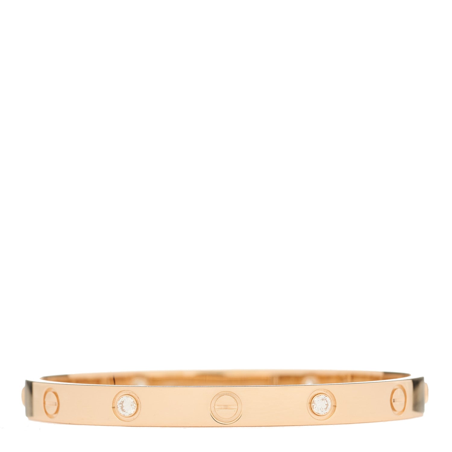 Cartier 18K Pink Gold 4 Diamond LOVE Bracelet 17 1 of 8