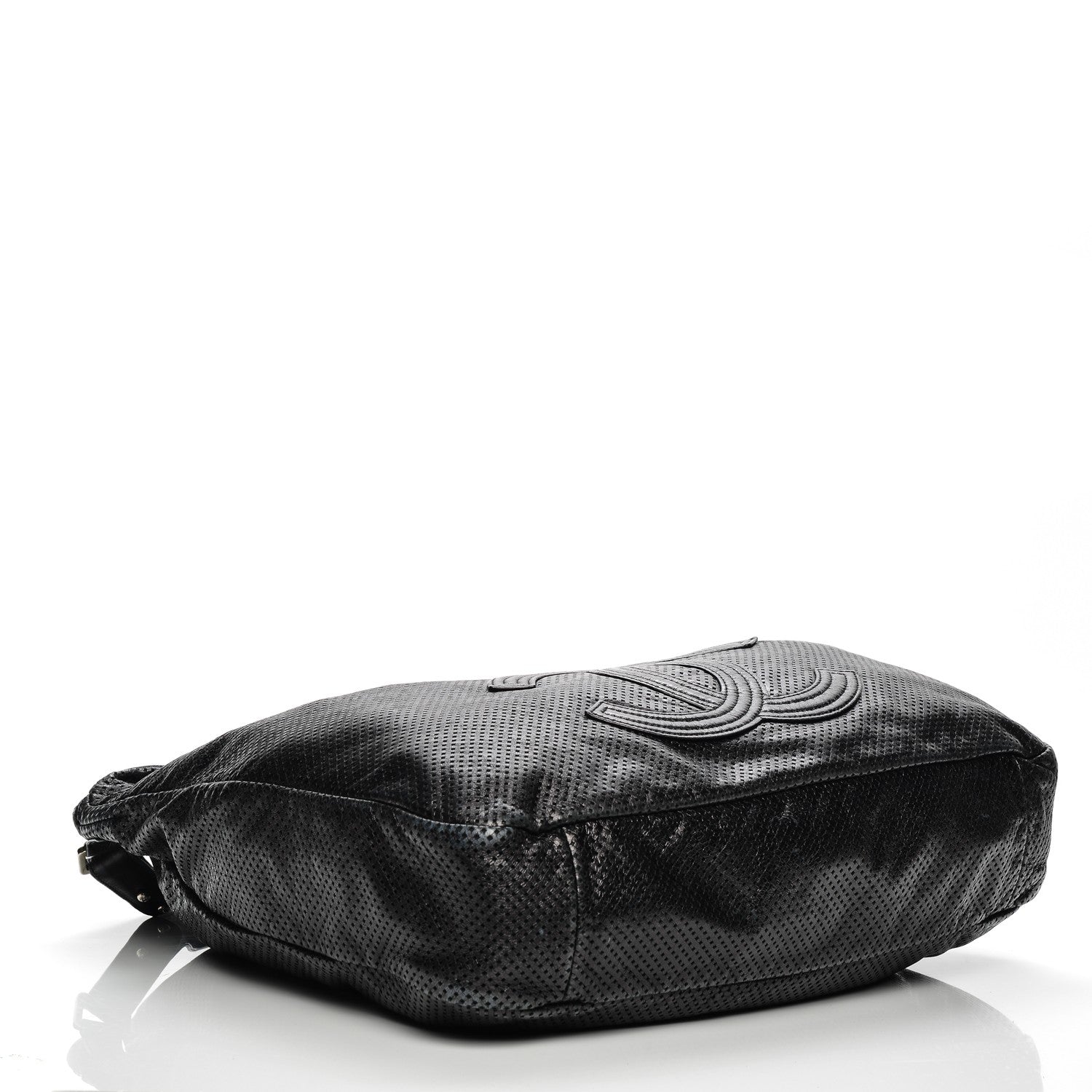Chanel Glazed Calfskin Perforated XL Rodeo Drive Tote Black 4 of 8