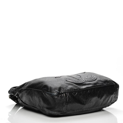 Chanel Glazed Calfskin Perforated XL Rodeo Drive Tote Black 4 of 8