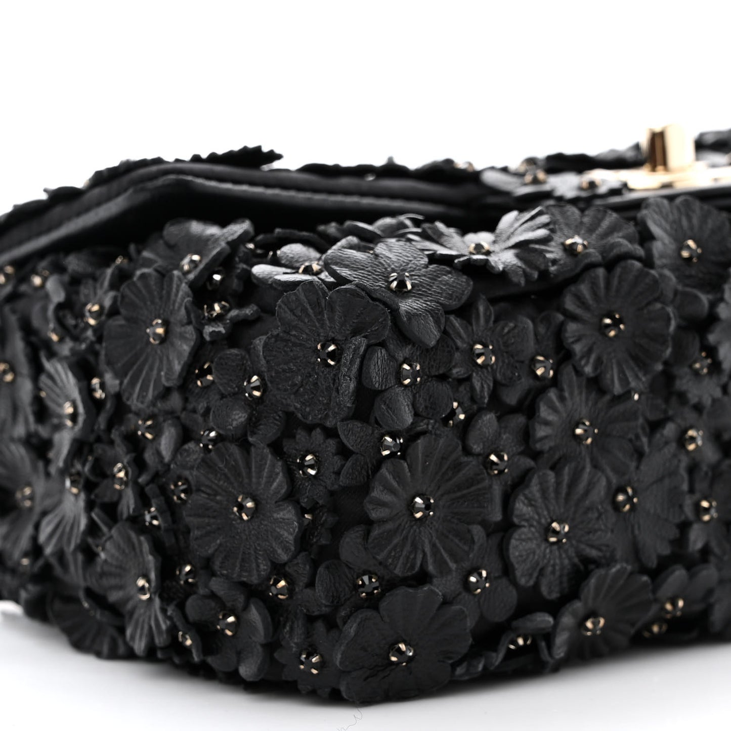Lambskin Small Camellia Flap Black