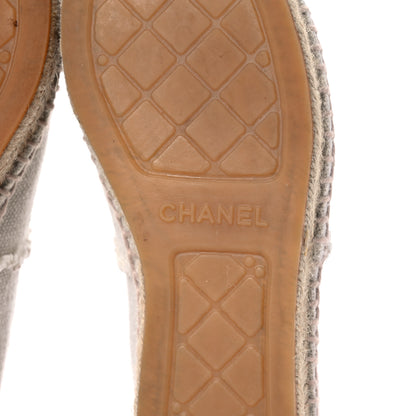 Chanel Linen CC Espadrilles 36 Beige Black 6 of 12
