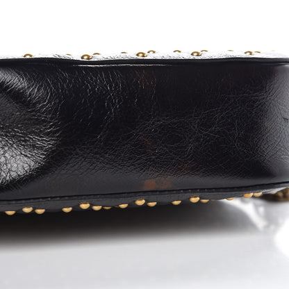 Christian Dior Crinkled Calfskin Studded Cannage Camera Case Black 9 of 10