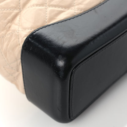 Chanel Aged Calfskin Quilted Small Gabrielle Backpack Beige Black 9 of 10