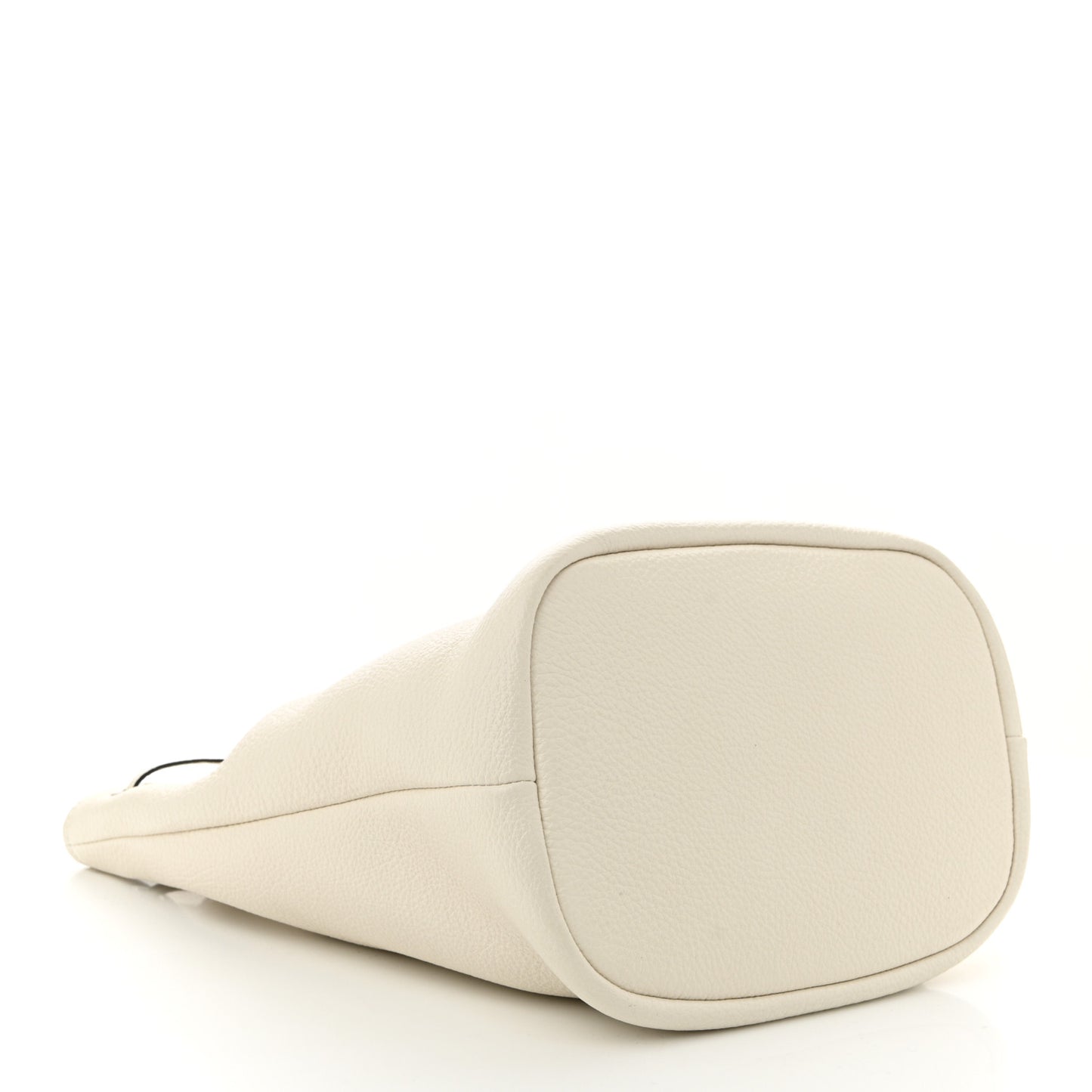 Vitello Daino Soft Drawstring Bucket Bag White