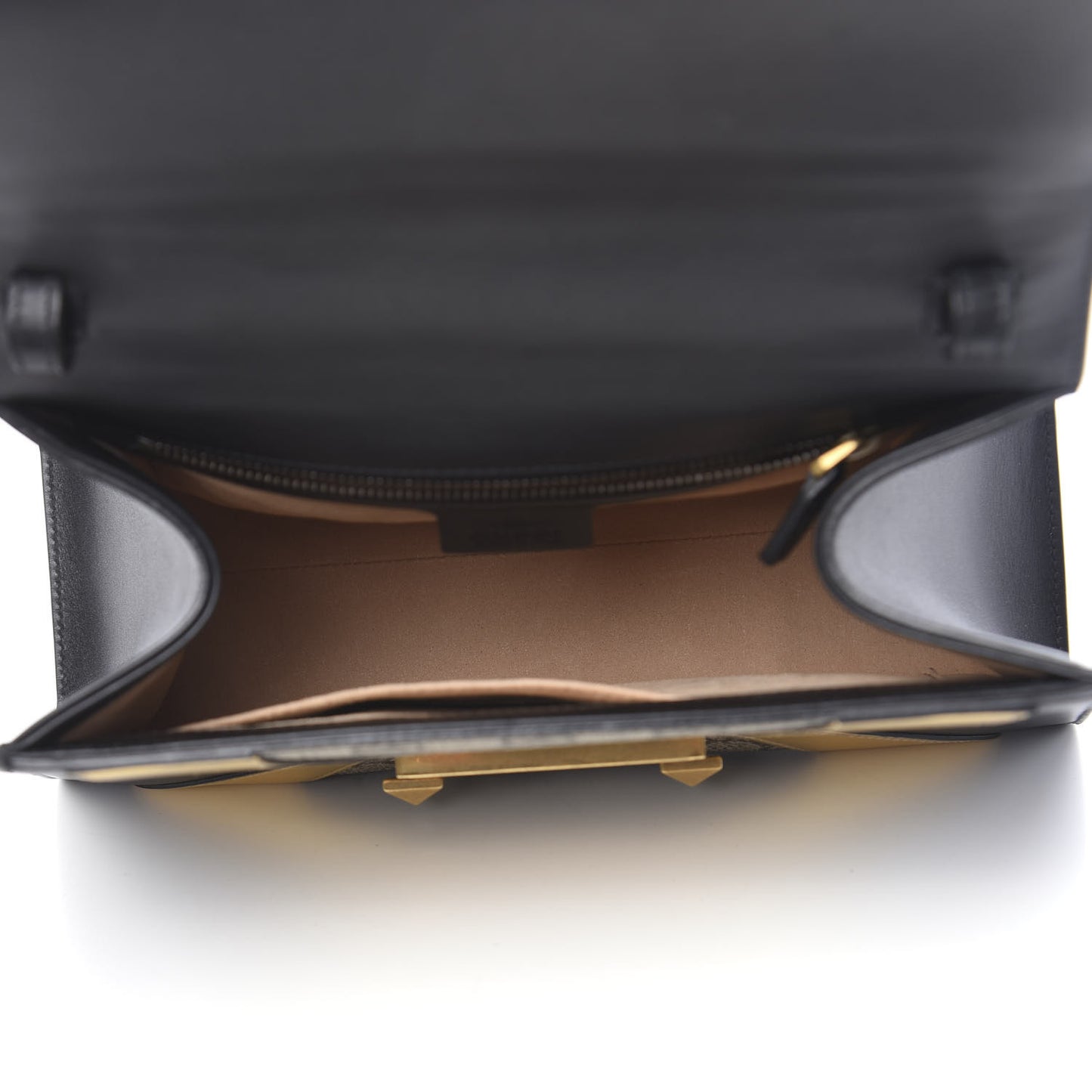 GG Supreme Monogram Small Osiride Top Handle Bag Black Gold