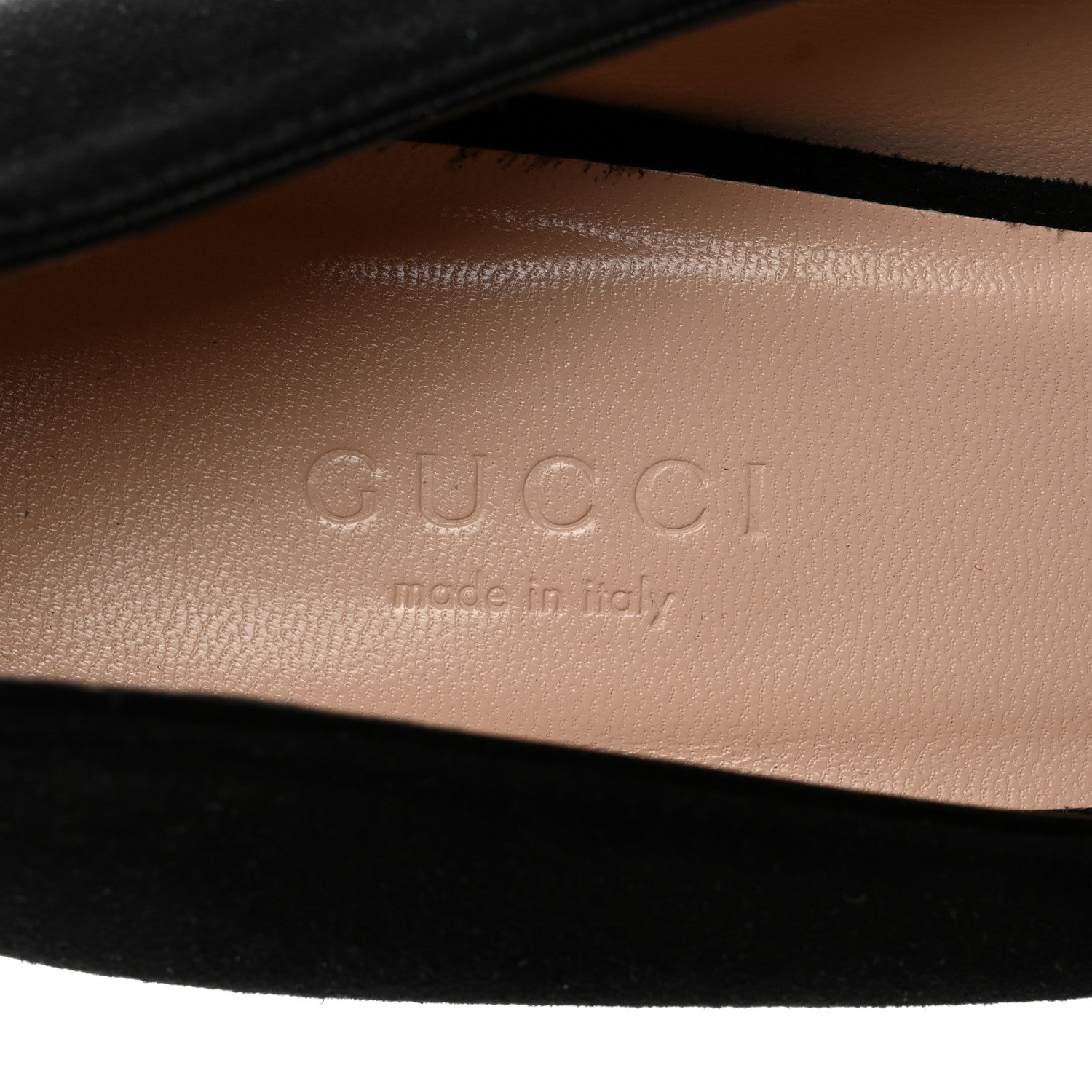 Gucci Kid Scamosciato GG Marmont Fringe 50mm Loafer Pumps 39 Black 7 of 9