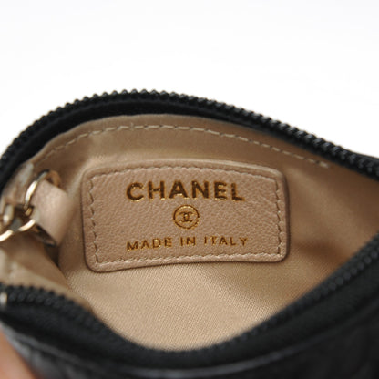 Chanel Lambskin Camellia Embossed Key Holder Case Black 6 of 7