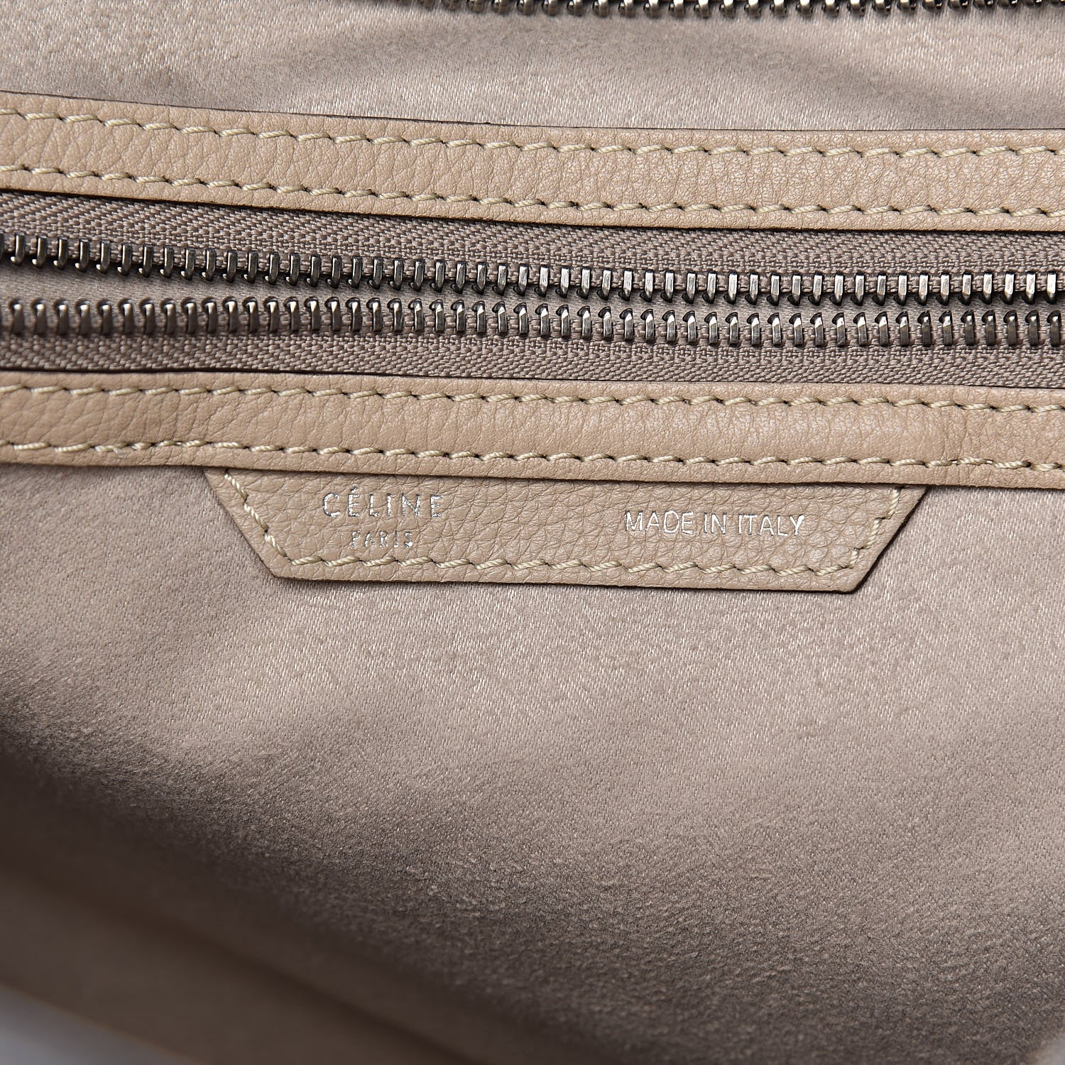 Celine Drummed Calfskin Mini Luggage Dune 6 of 12