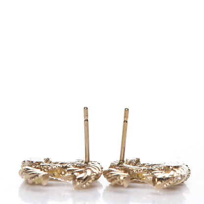 Chanel Crystal Twisted CC Earrings Gold 5 of 7