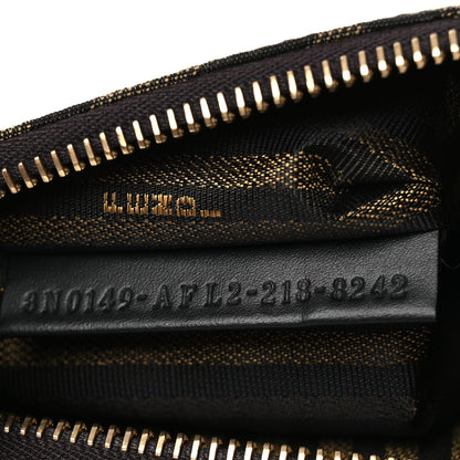 Fendi X SARAH COLEMAN Fabric Jacquard Vitello King FF Vertigo Medium Flat Pouch Tobacco Moro Black 7 of 9